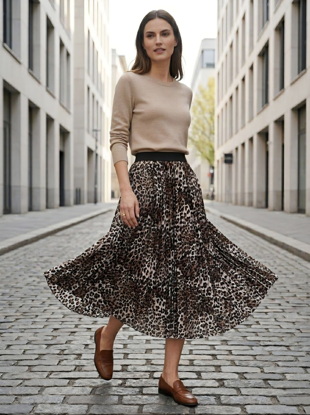 юбка плиссированная franco vello 9102-224/23-02 leopardo selvaggio-605 42
