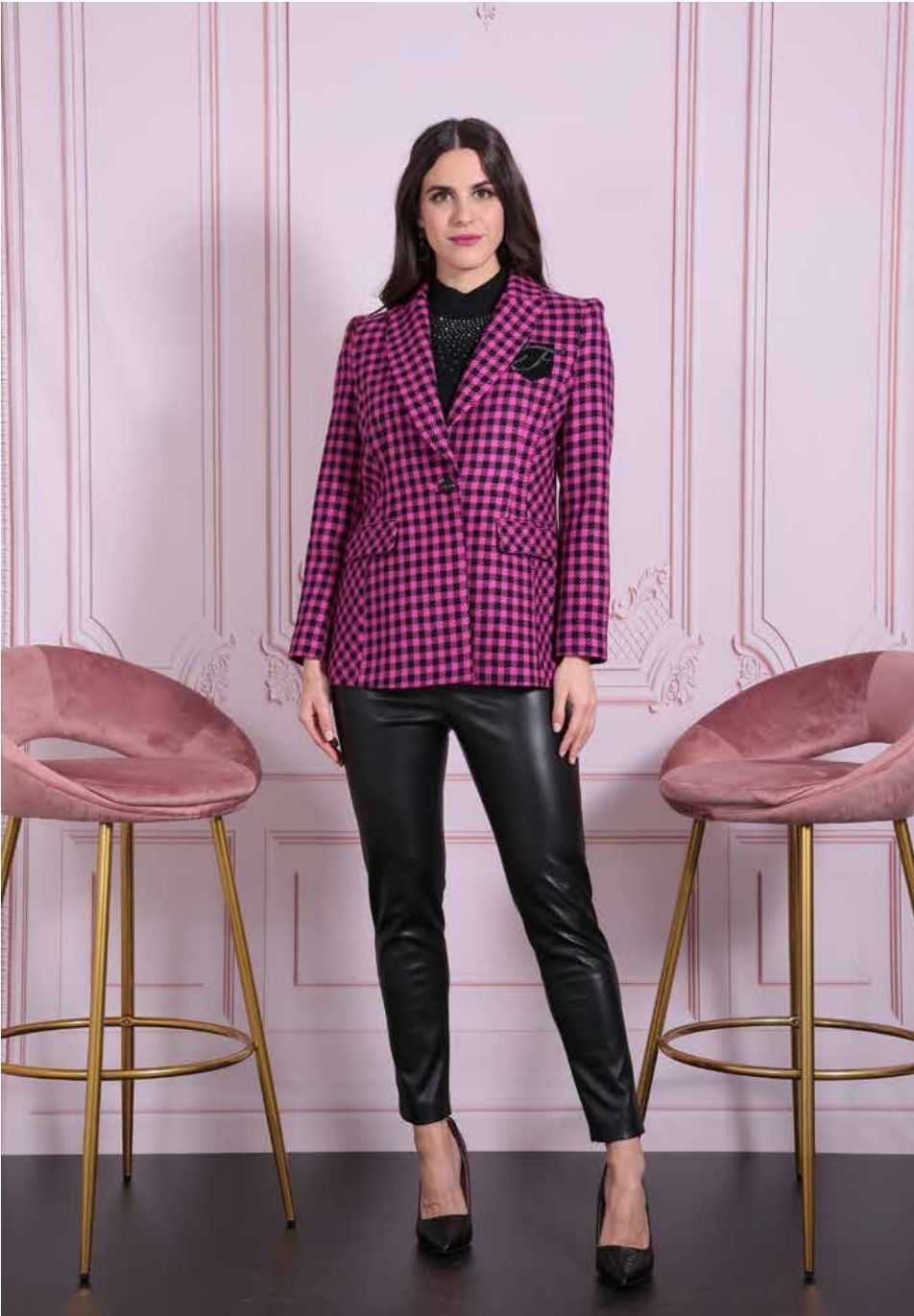 брюки женские из экокожи elisa fanti 2P101 02