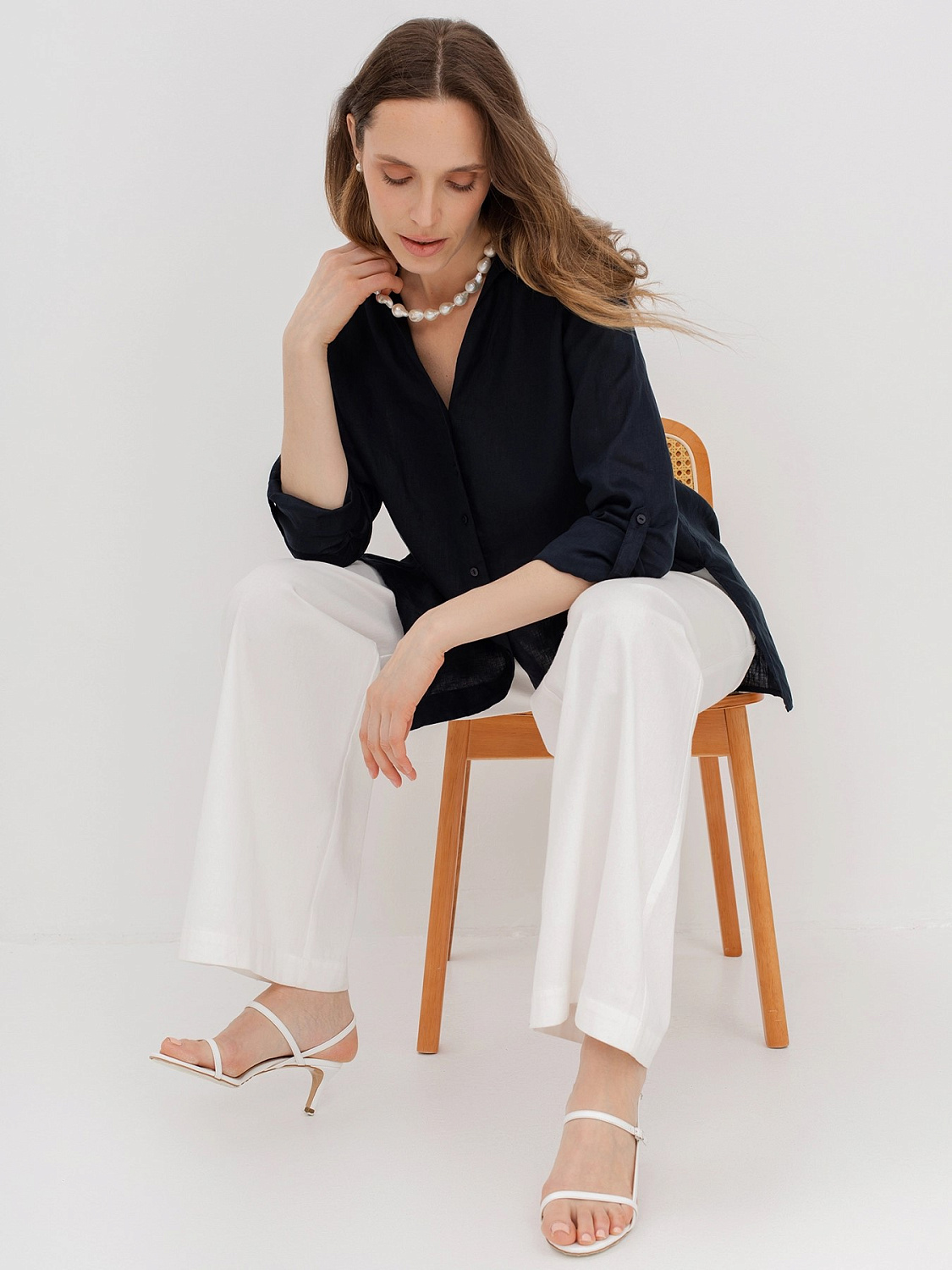 Блузка женская из 100% льна (рубашка) Bulmer