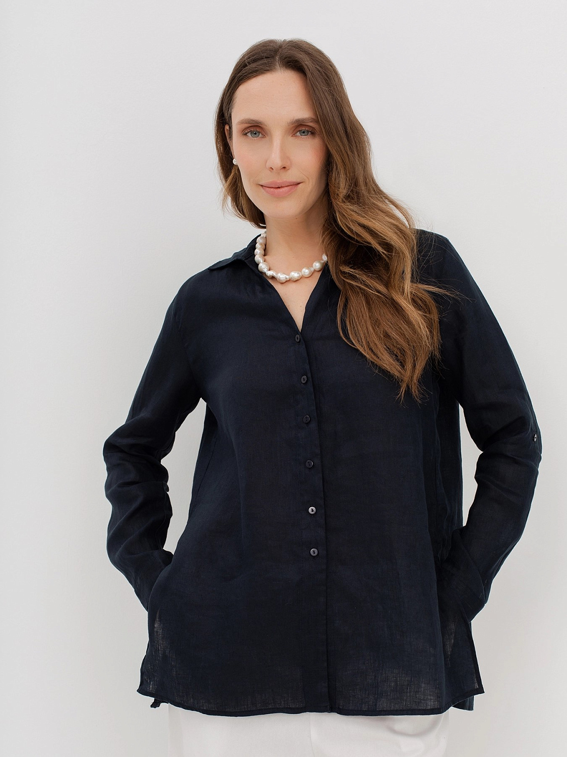 Блузка женская из 100% льна (рубашка) Bulmer