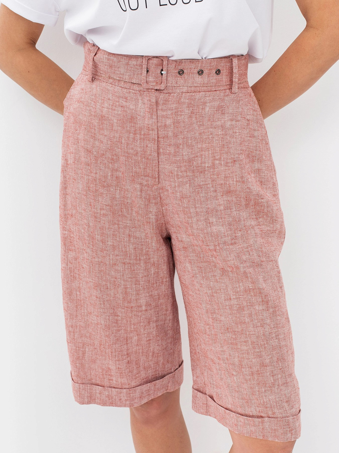 Шорты женские удлиненные с поясом (бермуды) Bulmer