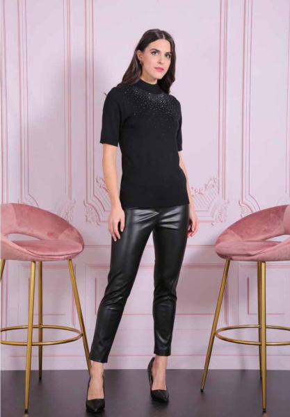 брюки женские из экокожи elisa fanti 2P101 02