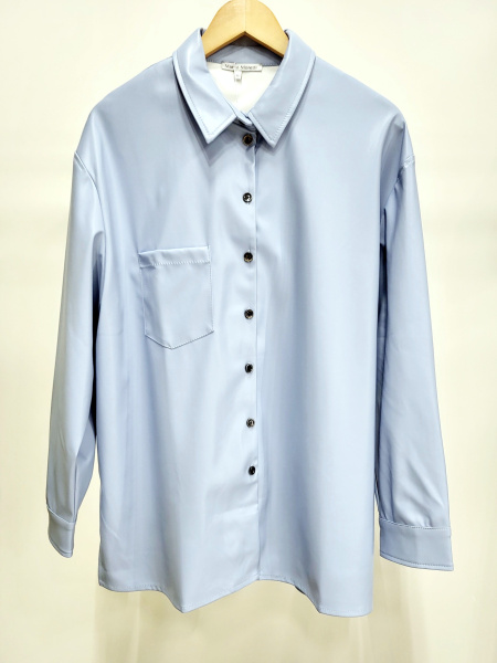 рубашка из экокожи moretti 017 голубой